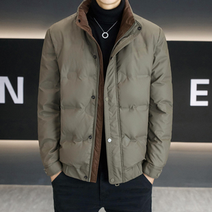羽绒服男款冬季外套2025新款国标鸭绒防寒潮牌立领短款高级感加厚