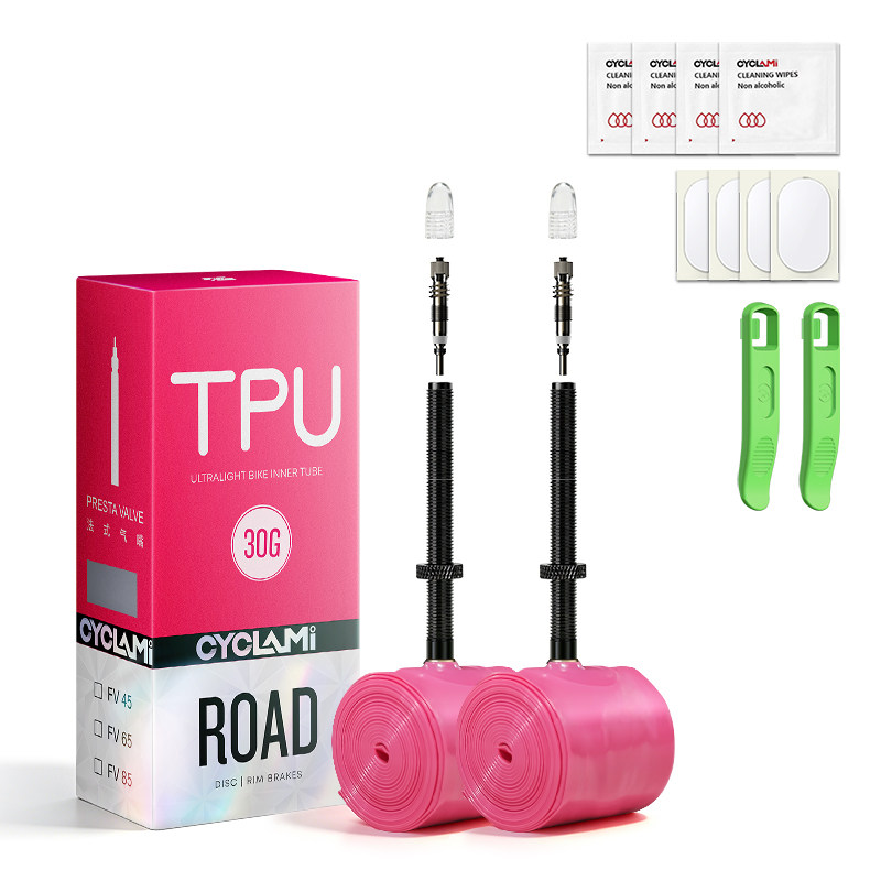 新款CYCLAMI友骑30g超轻内胎公路自行车法嘴700c车圈TPU材质内胎