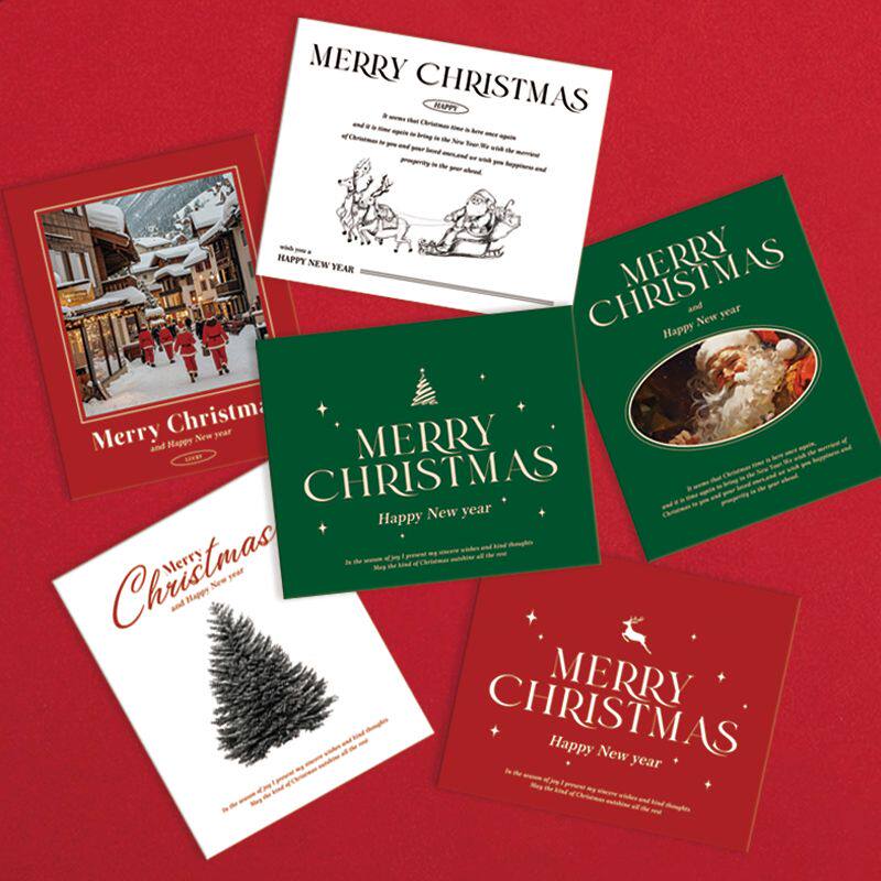 新款圣诞节贺卡花店花束装饰礼盒卡片创意高级定制平安夜留言卡片