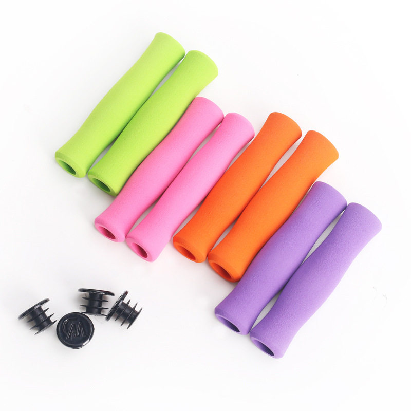 自行车海绵把套彩色死飞握把骑行不可锁死高密度把套盒装