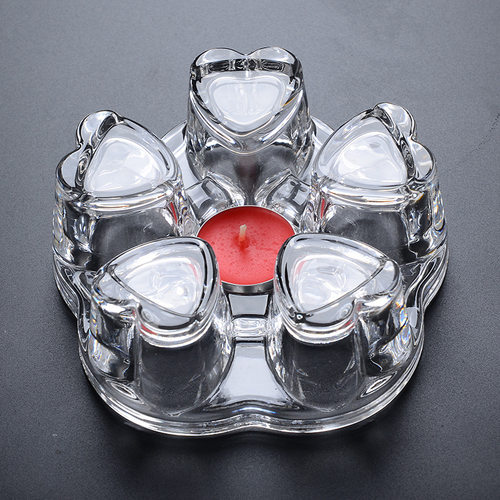 蜡烛台煮茶炉玻璃心形加热底座