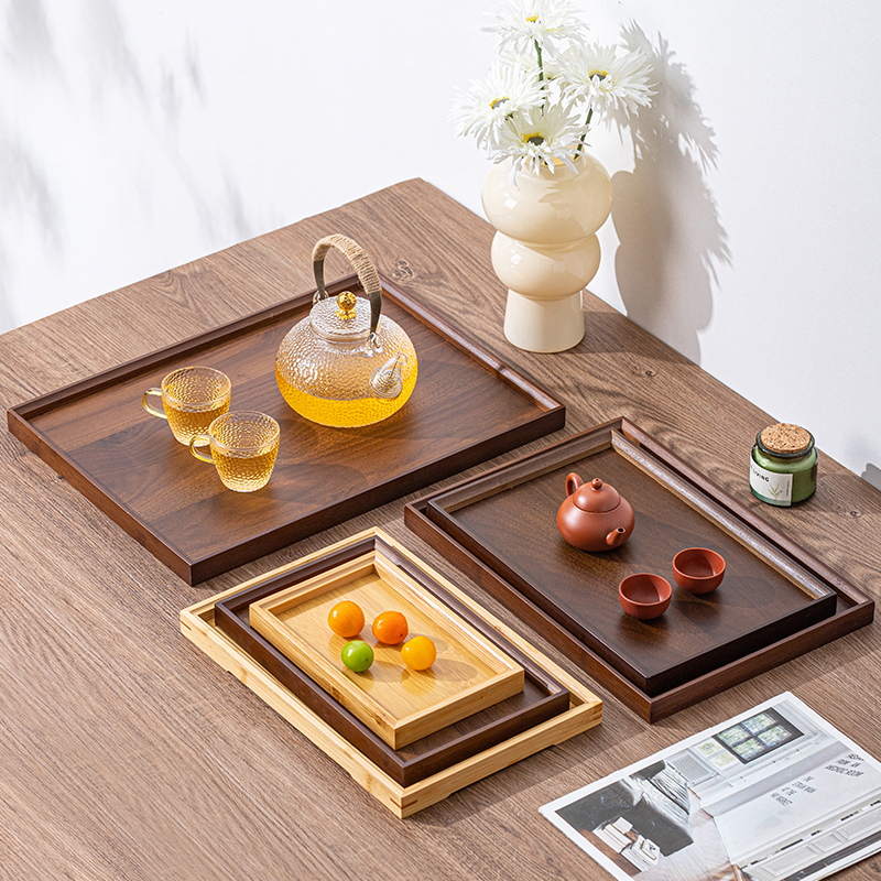 竹木茶盘托盘烧烤简约大号盘子