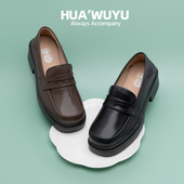 窜天猴化雾语方头学院风jk制服鞋 女高舒适中跟厚底乐福牛校供皮鞋