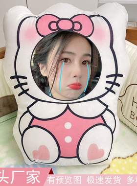 白鹿抱枕人形定制diy头像真人照片diy情侣可爱玩偶毛绒公仔礼物