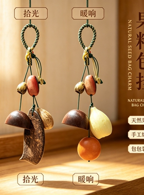 天然果壳包挂手工编织果籽挂饰包包钥匙扣挂件民宿风文创礼品批发
