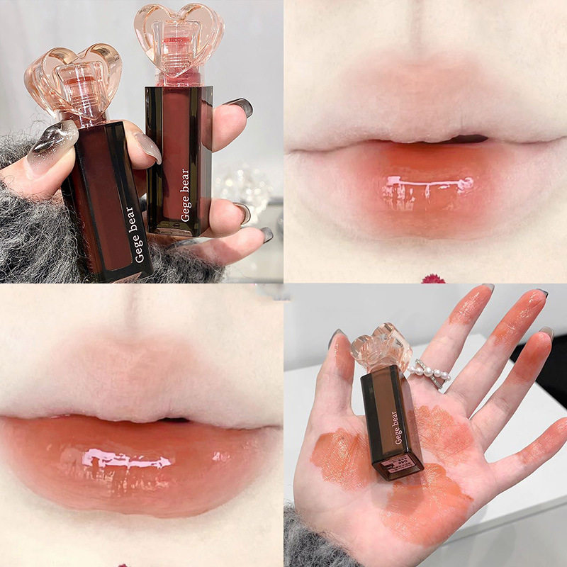 Gegebear爱心唇釉 学生党唇釉/唇彩水光镜面低饱和素颜裸色系口红