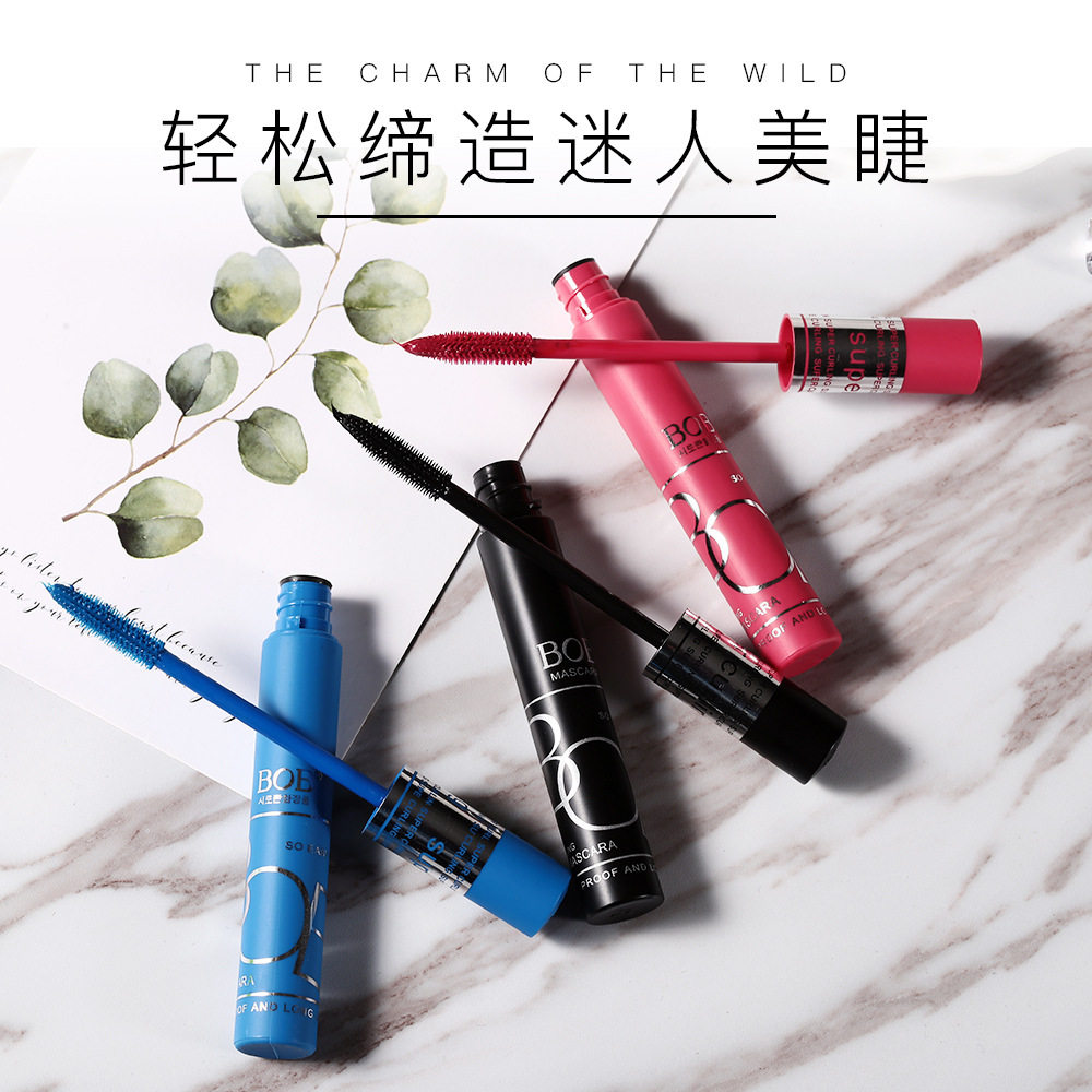 爆款彩妆BOB惊艳纤长睫毛膏卷翘浓密防水化妆持久不晕染美妆