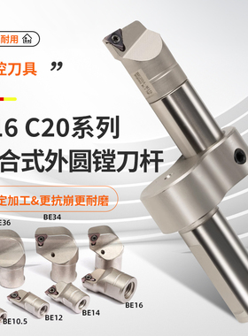 外圆镗组件NBH2084 SBJ16通装刀杆外圆范围5-42mm BE组件可加长