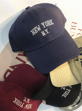 帽子女春夏潮ins风大头围软顶棒球帽简约百搭刺绣显脸小鸭舌帽男