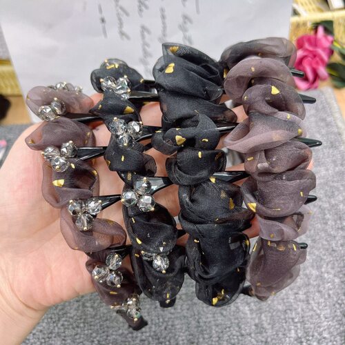 佩戴舒适高贵显脸小黑色发箍纯色