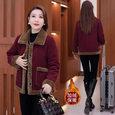 加绒加厚短款保暖上衣