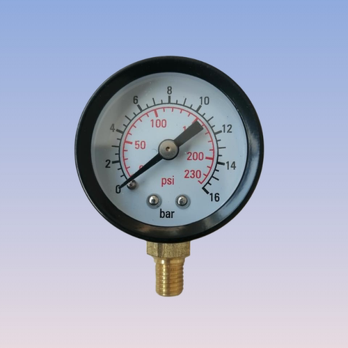M8*1径向16kg压力表230psi气压表润滑泵16bar压力表铜接头