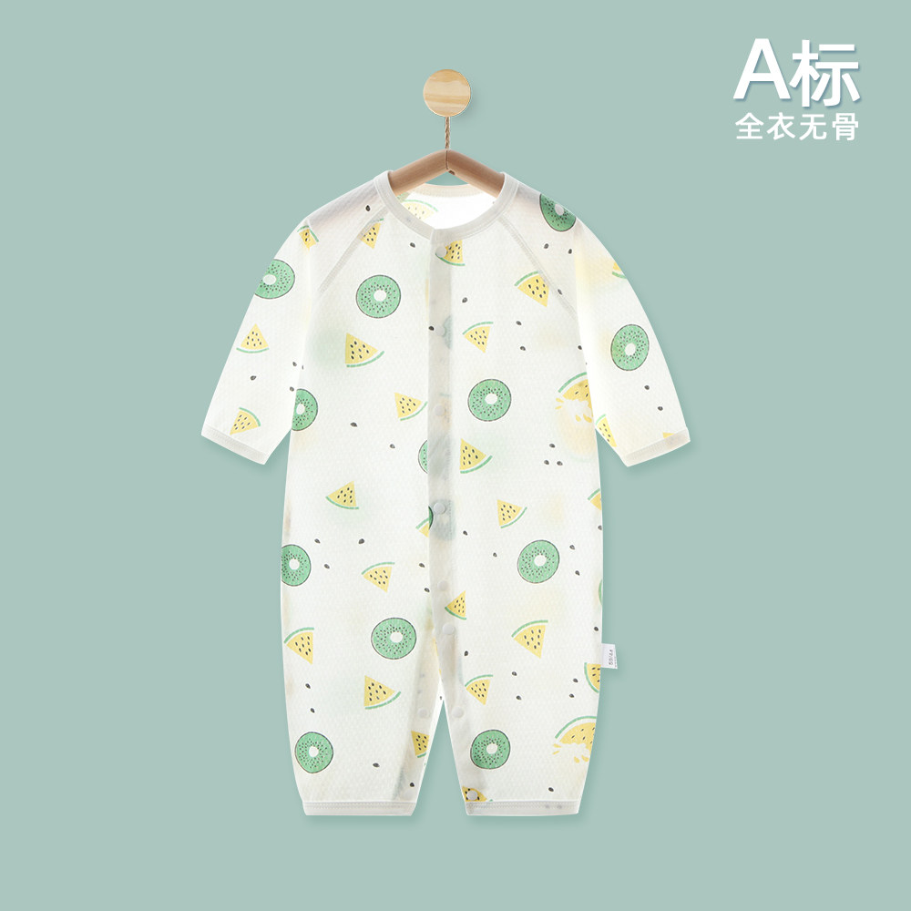 婴儿连体衣夏季空调服纯棉透气薄