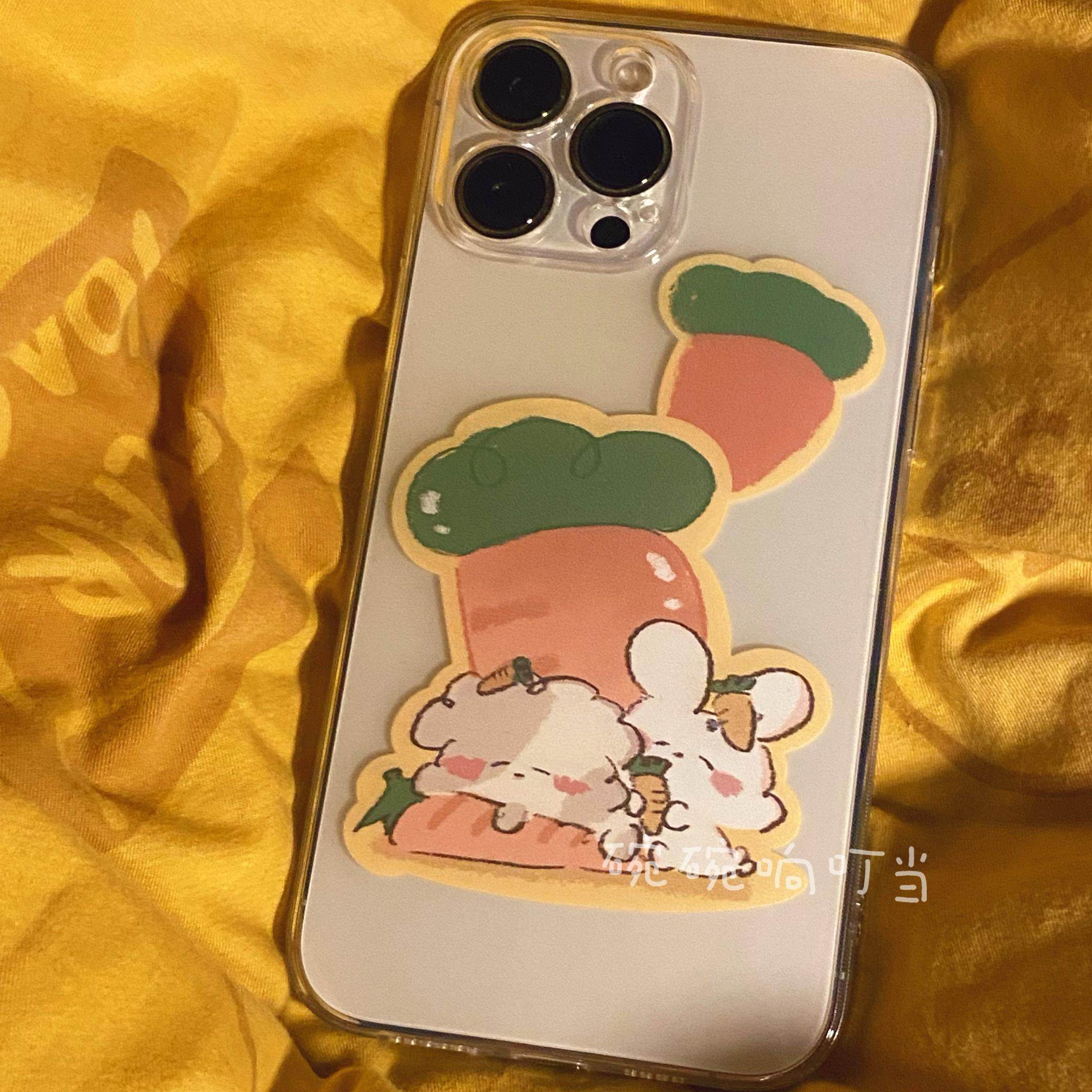 碗碗响叮当胡萝卜小兔全包防摔耐脏原创透明黑可爱卡通磨砂全包不撞壳手机软壳适用于苹果17华为,3C数码配件,手机保护套/壳,淘宝优惠券,粉丝福利购,淘宝优惠卷