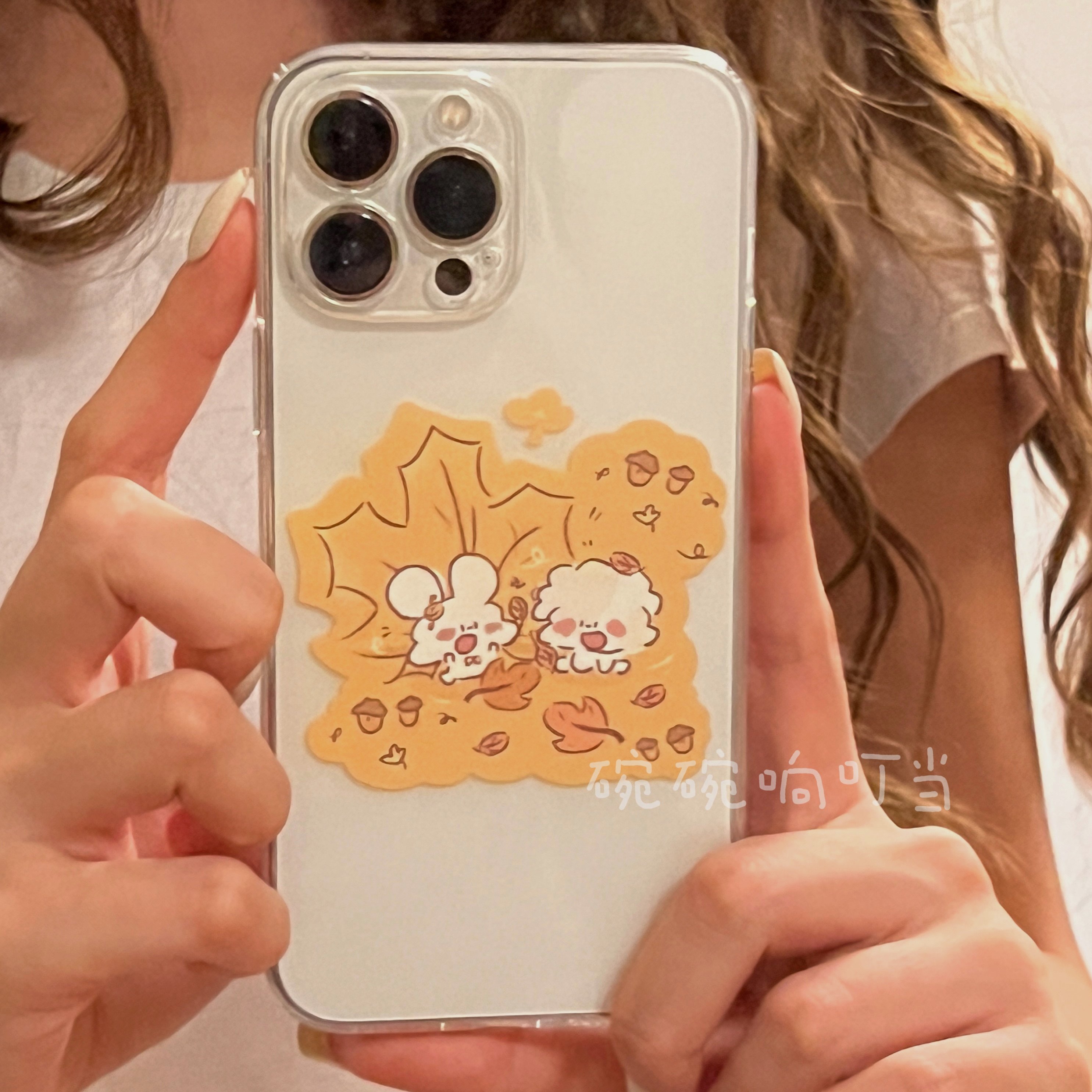 碗碗响叮当^秋天枫叶小狗兔黄色全包防摔情侣原创透明米白色可爱卡通磨砂全包手机软壳适用于苹果华为,3C数码配件,手机保护套/壳,淘宝优惠券,粉丝福利购,淘宝优惠卷