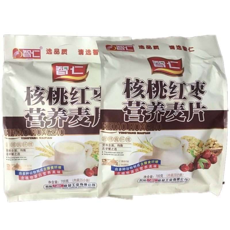 智仁 蛋白质高钙牛奶核桃红枣麦片700g早晚餐冲26年新貨 特价