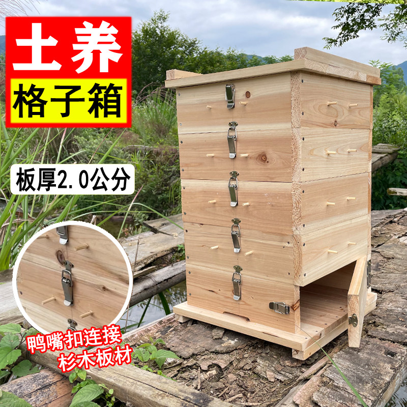 养蜂专用五层格子蜂箱杉木懒人蜂箱全套蜜蜂巢蜜土养箱中蜂格子箱