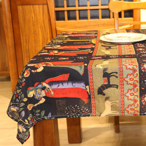 菩提花园民族风新款棉麻桌布