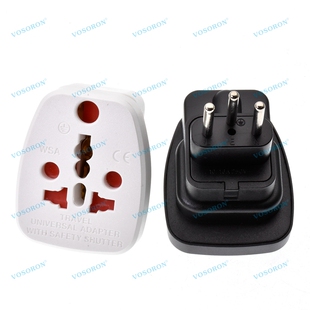 瑞士10A插头转德标/以色列/丹麦/意大利巴西欧标出国旅游转换插头