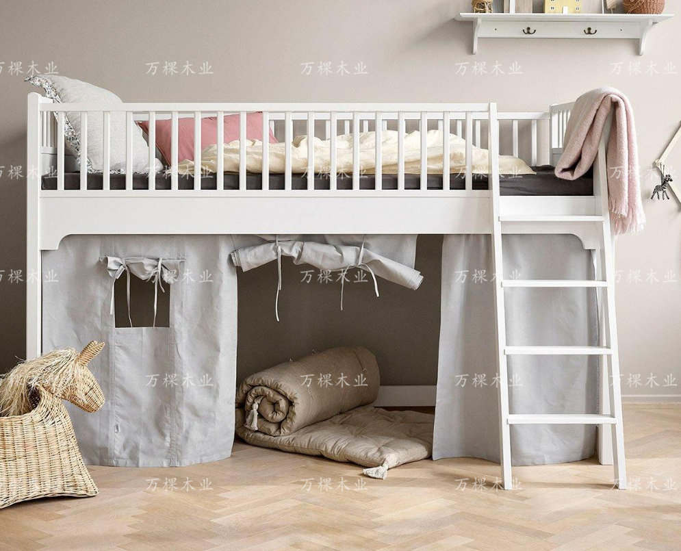 定制小户型实木床单层高架床儿童床多功能上床下书桌中高床公主床