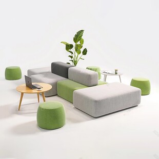 创意办公室会客沙发简约现代酒店休息区前台接待休闲沙发茶几组合