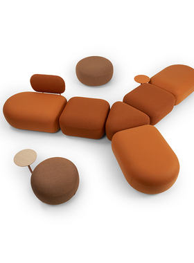 培训机构沙发办公室接待会客沙发幼儿园图书馆休息等候区异形沙发