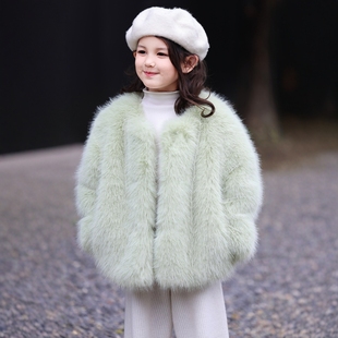 儿童冬装 皮草女童保暖洋气外出服 加厚棉衣小女孩夹棉外套宝宝韩版