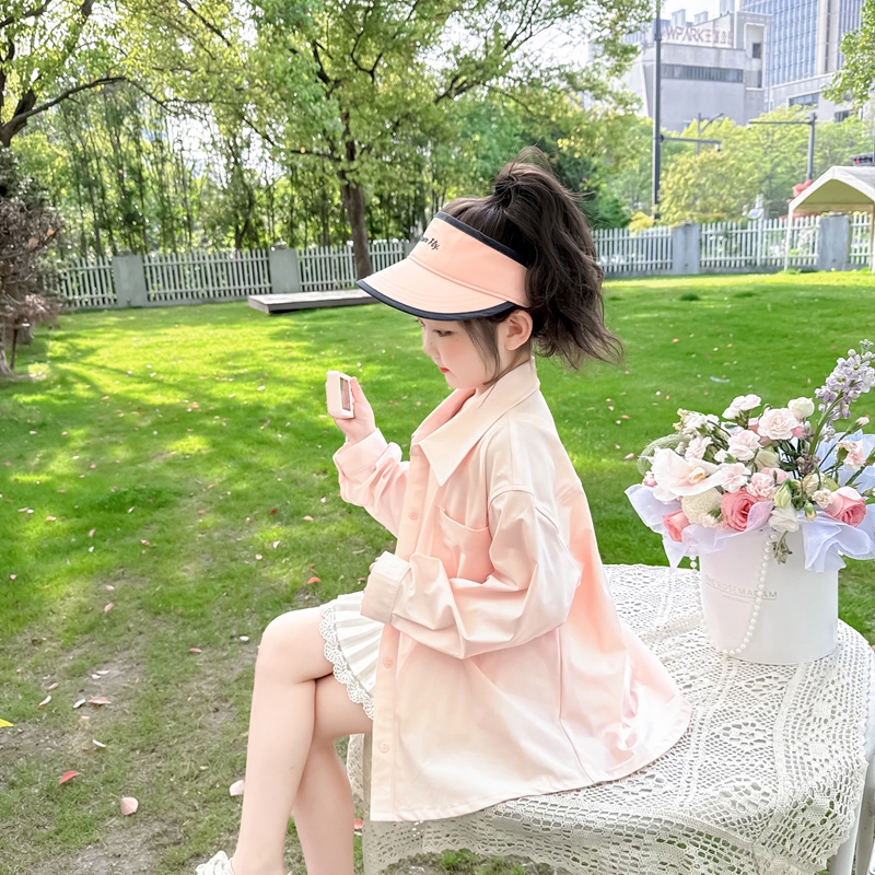 女童防晒服薄款宽松透气衬衫