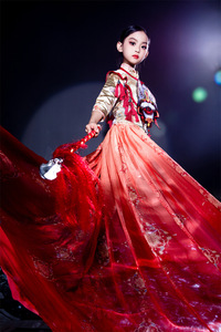 女童旗袍中国风走秀服国潮元素