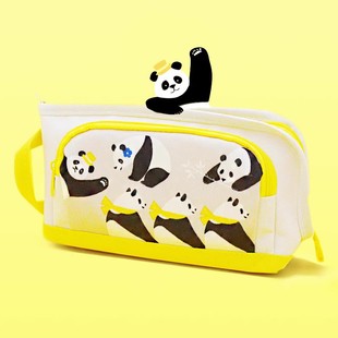 日本KOKUYO国誉小熊猫笔袋卡通可爱大容量儿童幼儿园小学生文具盒