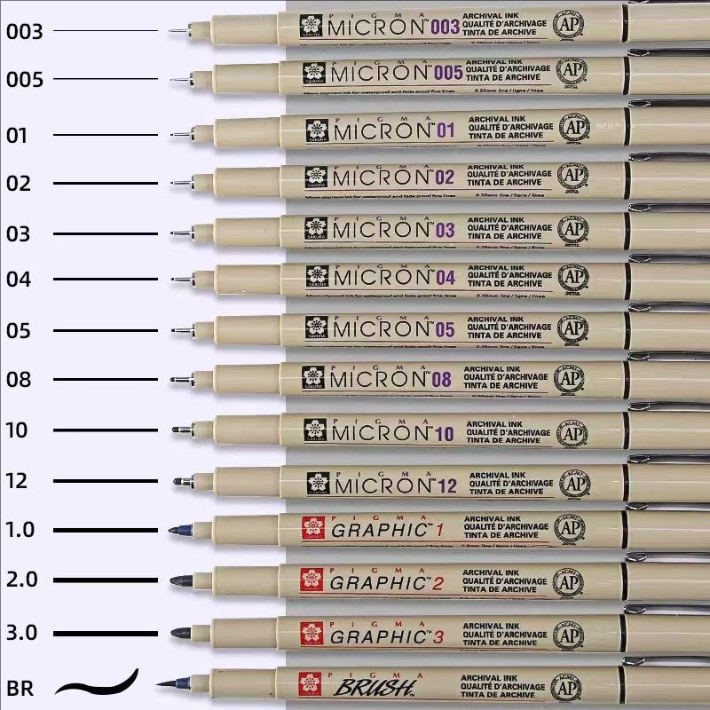 日本Sakura樱花针管笔漫画设计草图笔手绘防水描线美术绘图勾线