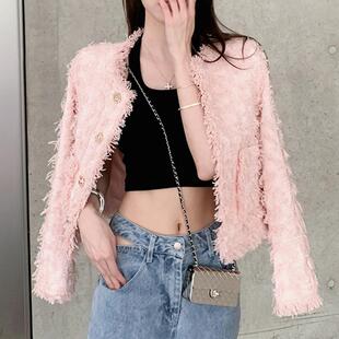 法式小香风外套女秋冬季新款高级感流苏百搭上衣粗花呢开衫夹克女