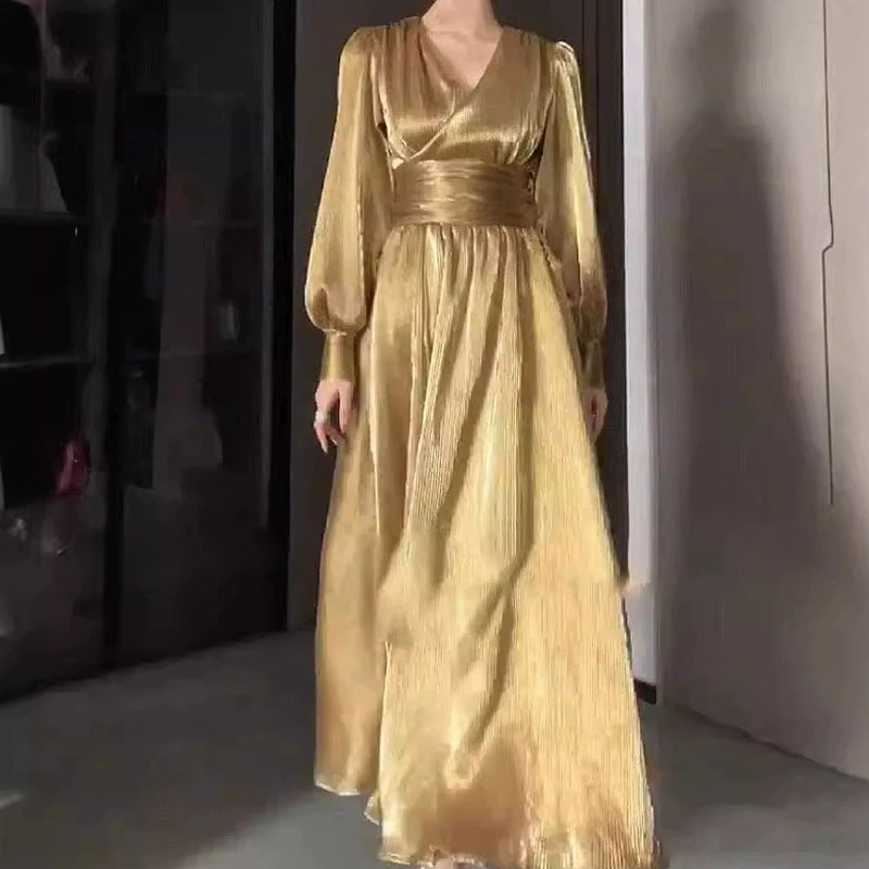 法式气质晚宴聚会主持人礼服长裙