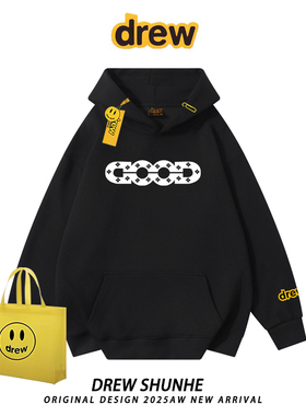 drew潮牌GOOD字母印花连帽卫衣美式高街老白同款男女情侣秋冬上衣