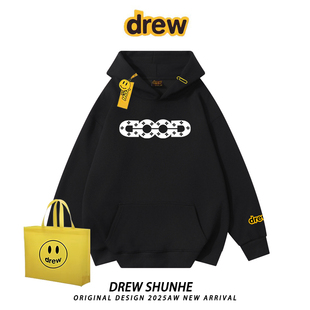 drew潮牌GOOD字母印花连帽卫衣美式 男女情侣秋冬上衣 高街老白同款