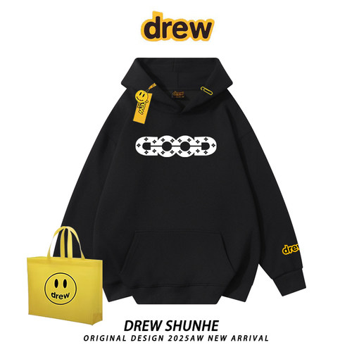 drew潮牌GOOD字母印花连帽卫衣