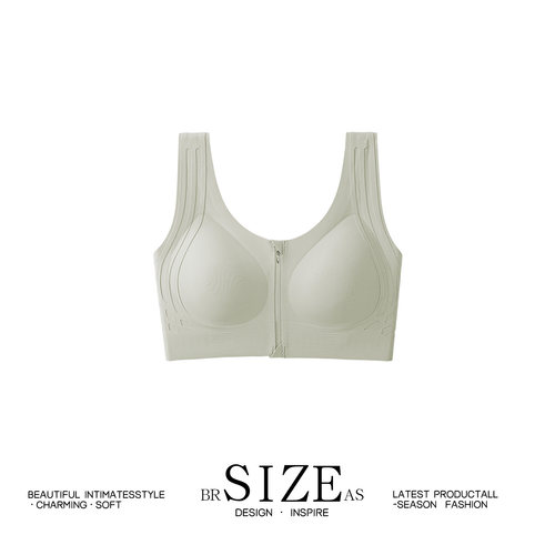 BR SIZE AS优高弹聚拢无痕前置拉链文胸罩防震收副乳背心式女内衣