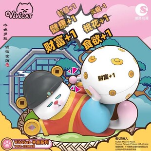 潮昇动漫ViViCat-木鱼系列趣味解压盲盒男孩女孩潮玩网红摆件礼物