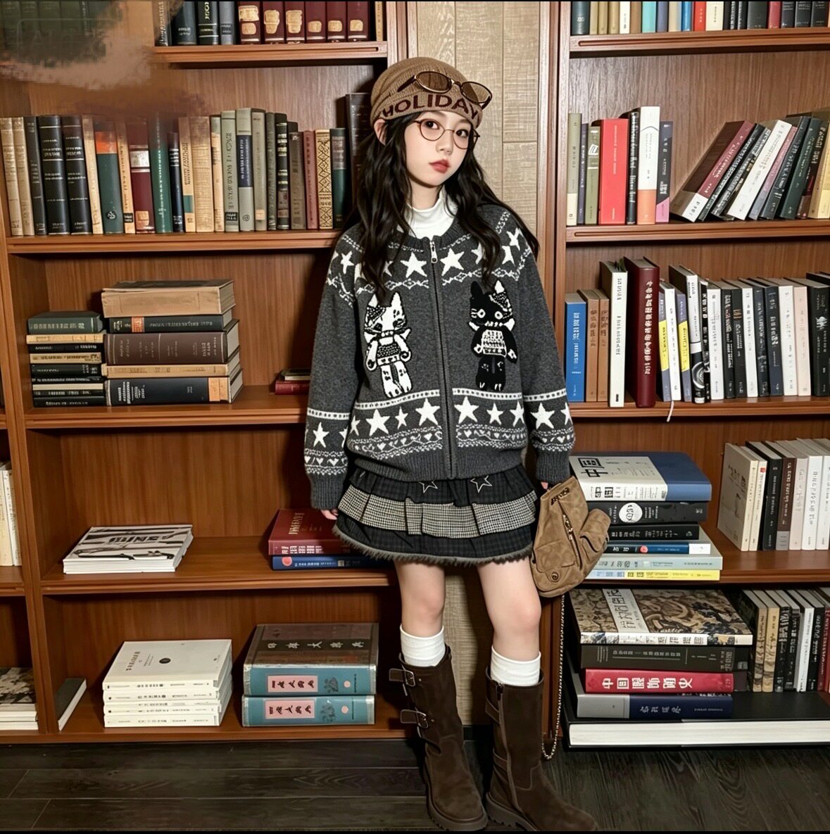 韩系女童针织衫毛衣外套2026秋冬季新款儿童装时髦洋气拉链衫外套