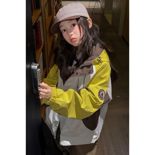 韩系女童甜酷外套2026秋季新款儿童洋气连帽冲锋衣女大童洋气衣服