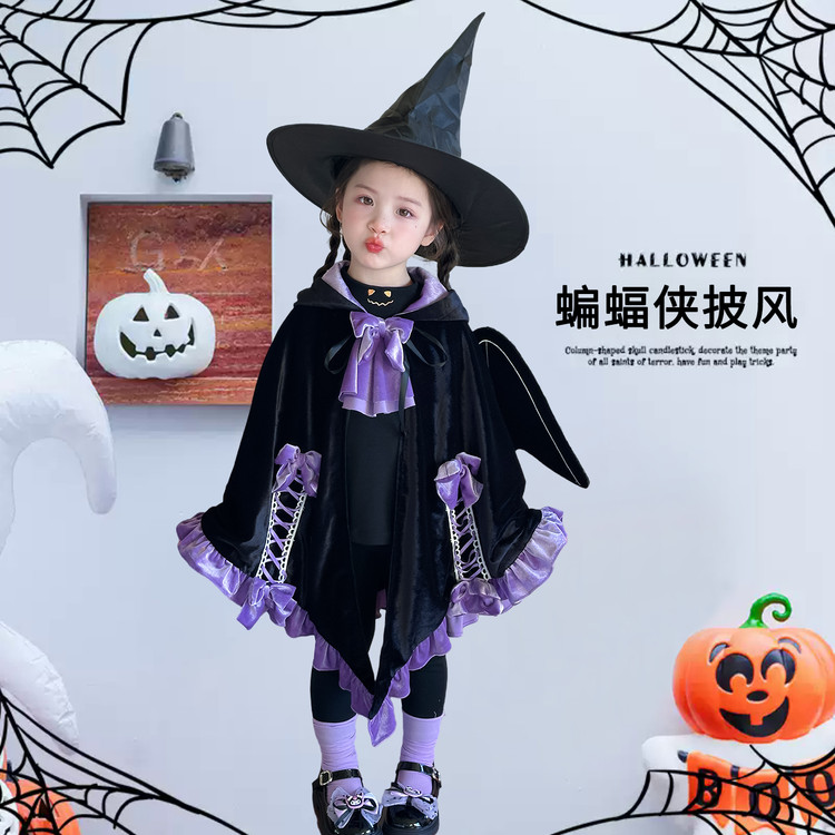 万圣节儿童服装小女巫女童cos演出服套装化妆舞会幼儿园装扮衣服