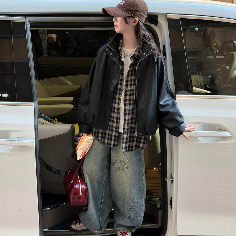 韩系女童机车风皮衣外套春秋2026新款初中生洋气时髦女大童秋装潮