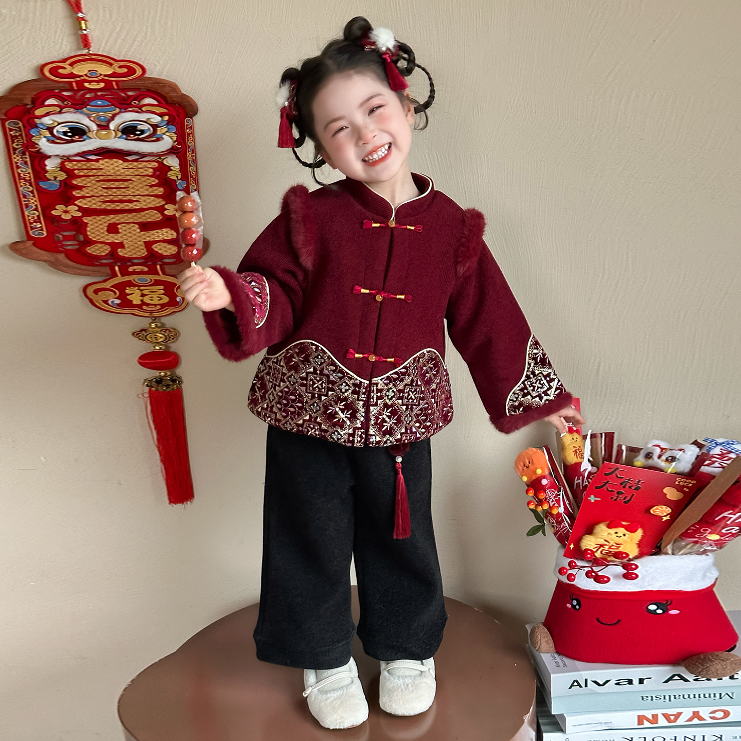 女童拜年服冬季2025新款儿童