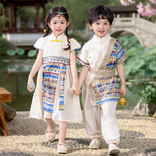 男女宝宝夏季藏族民族风服装幼儿园园服毕业服六一古装舞蹈表演服