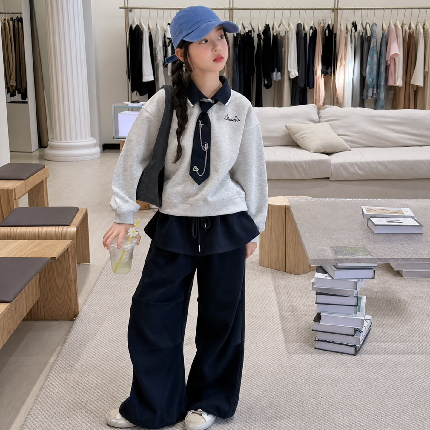 韩系女童套装2026秋季新款洋气儿童学院风秋装时尚女大童两件套潮