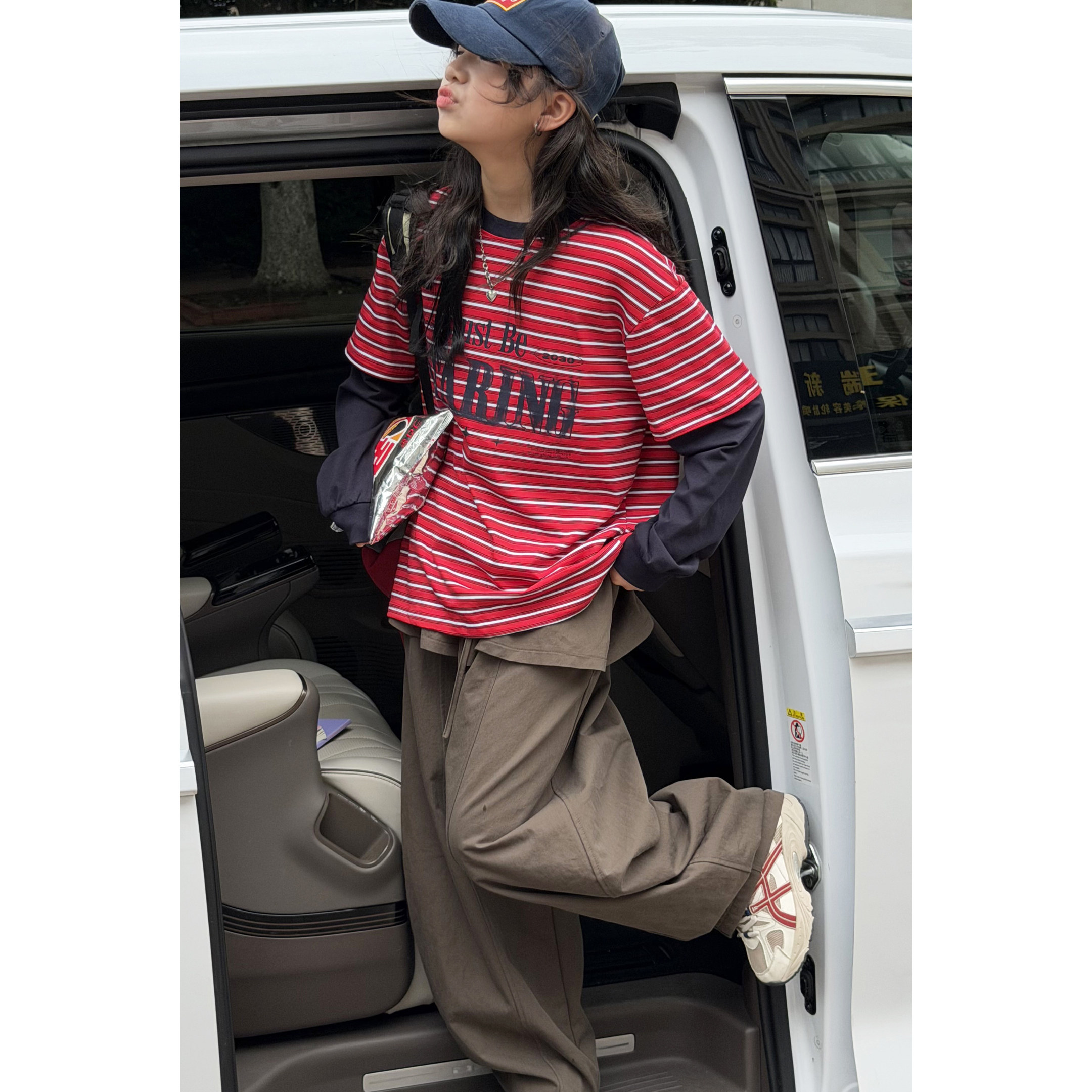 韩系女童假两件长袖套装秋季2026新款女大童T恤打底衫屁帘裤