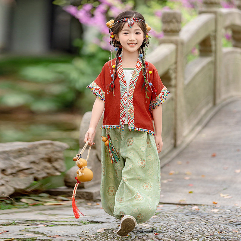 汉服女童新中式春夏2026新款中国风古装表演三件套超仙洋气国风套
