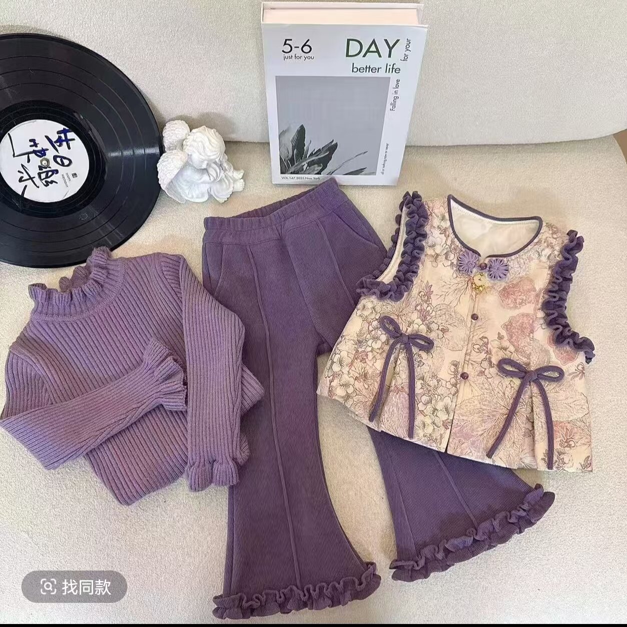 女童春秋中国风套装2025新款