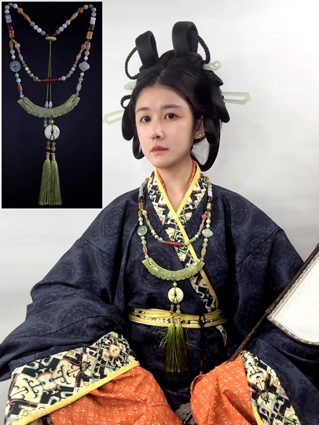 战国袍秦汉组玉佩汉服璎古风