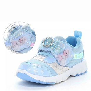 新款月星儿童运动鞋女童孩爱莎公主鞋艾莎冰雪奇缘美人鱼长发公主